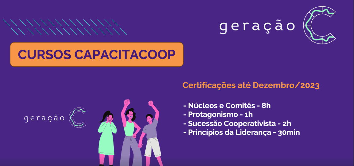 Trilha de aprendizagem com cursos da plataforma CapacitaCoop para os membros do Comitê de Jovens - Geração C.